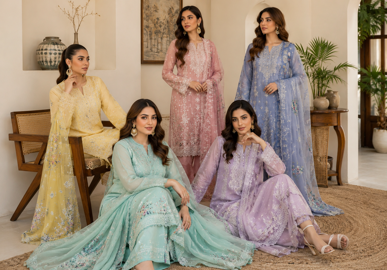 Timeless Pakistani Elegance: The Beauty of Embroidered 3-Piece Suits