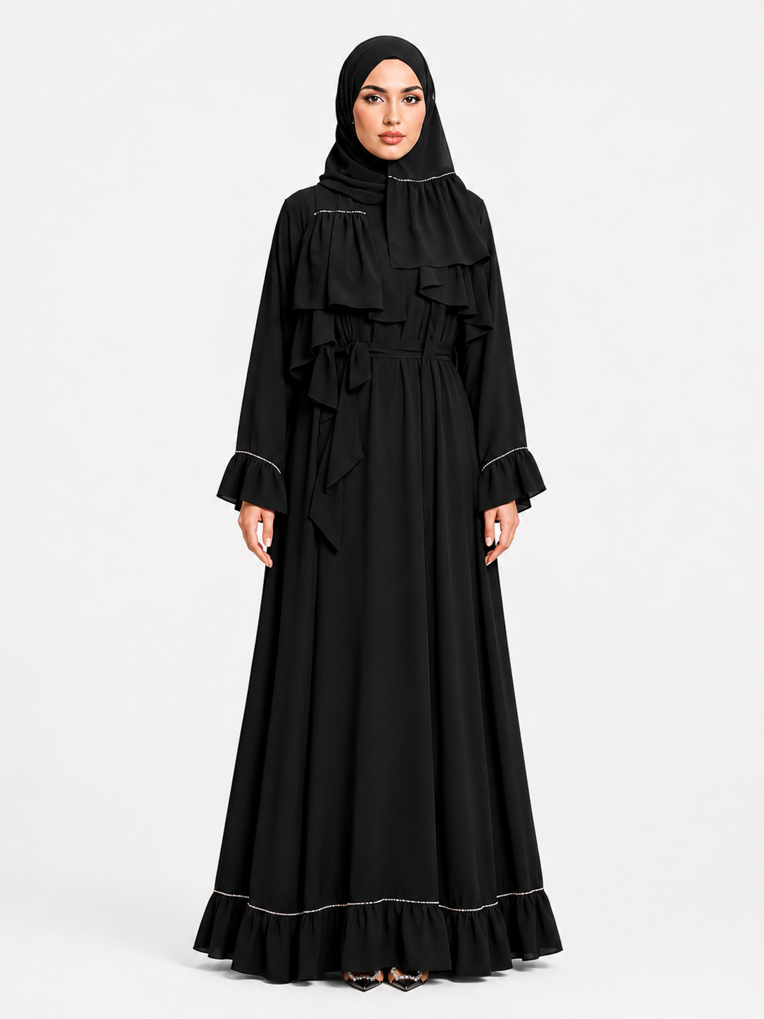 Elegant Ruffle Abaya